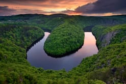 Sunset,Over,A,River,Meander,In,Central,Bohemia,,Czech,Republic