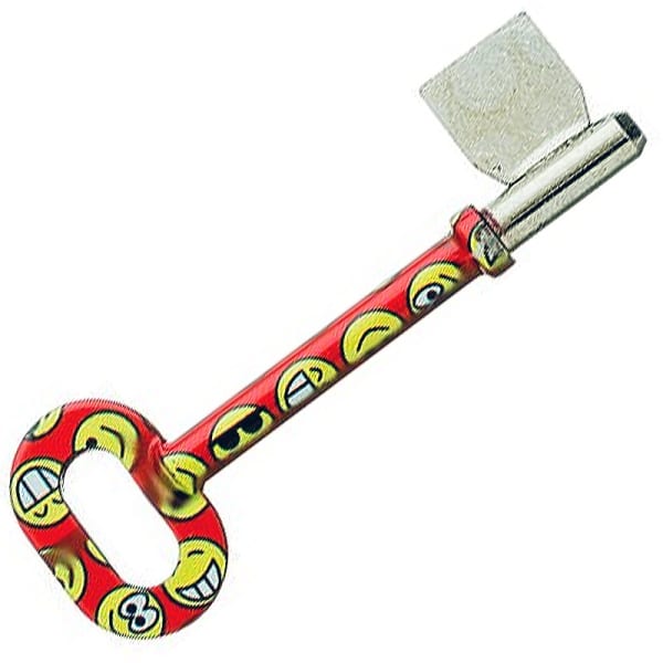 Smiley Print Design Mortice Key Suitable For Legge B460 Mortice Locks