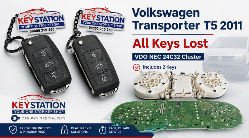 Volkswagen Transporter T5 2011 All keys lost VDO NEC 24C32 Cluster