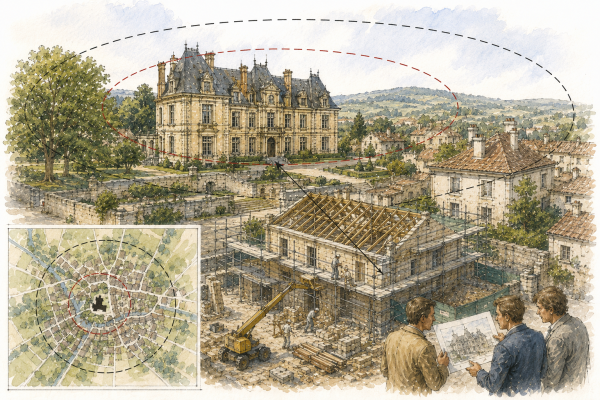 Travaux dans les abords d'un monument historique : les 500 mètres, la covisibilité et le périmètre délimité