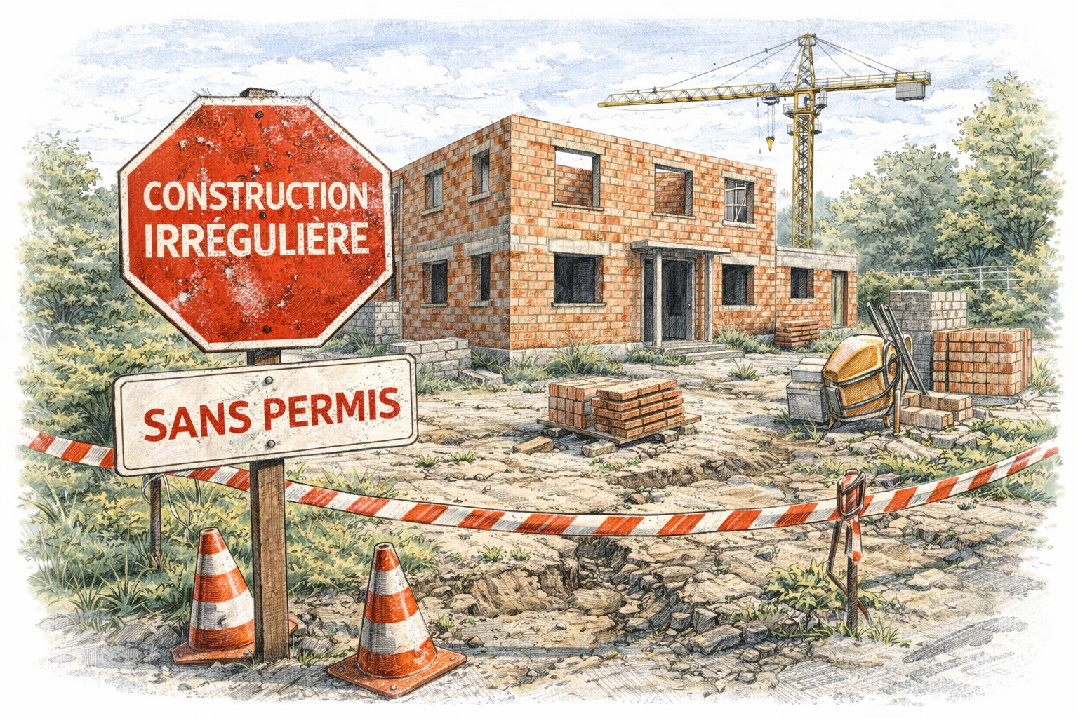 Permis sur construction irrégulière : la demande doit couvrir tout le bâtiment (CE, 10 juill. 2025, n° 497619)