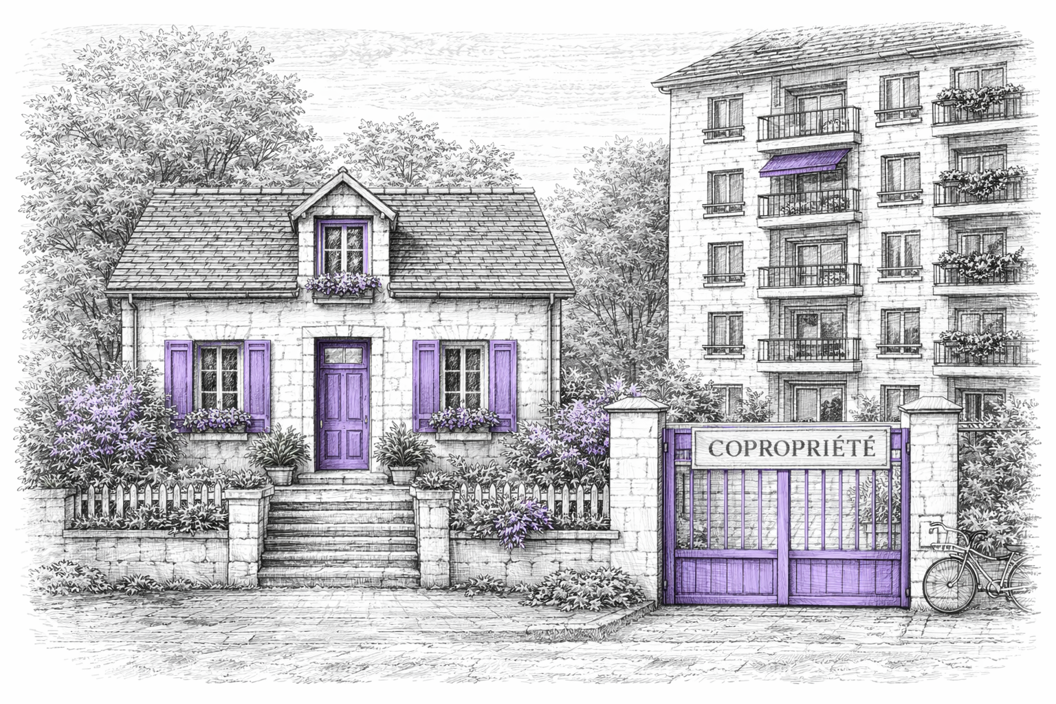 Reconstruction d'un lot de copropriété, bâtiment indépendant