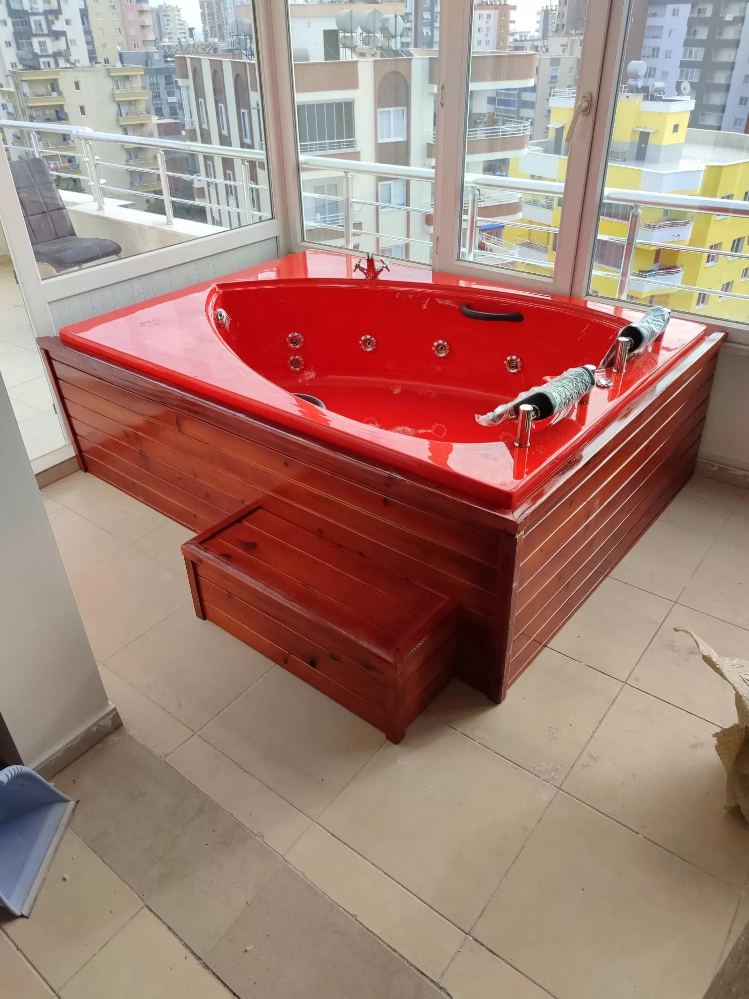 Mini havuz jakuzi ahşap platform 2 taraf