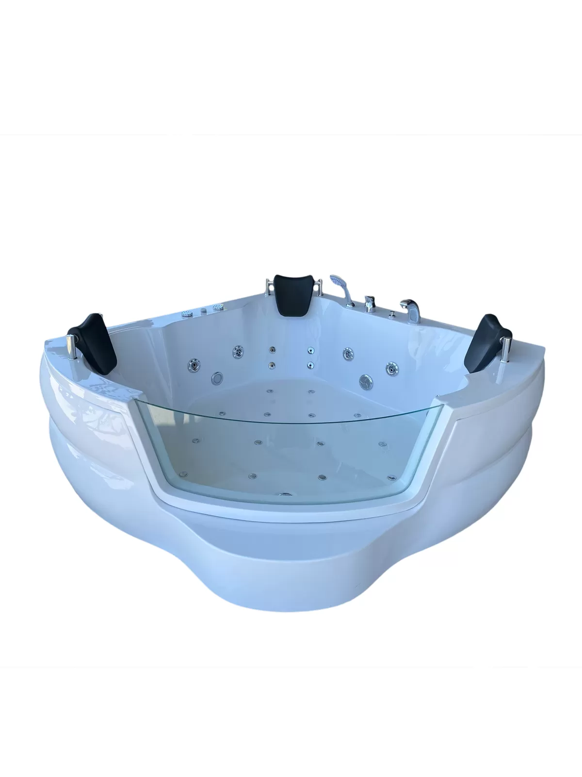 Köşe oval camlı banyo jakuzi 170x170 ev tipi