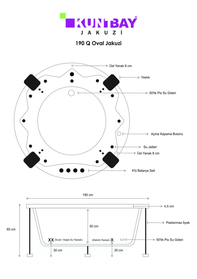 Oval jakuzi 190 Q paletli fabrika sevkiyatı
