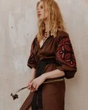 Vestido Kaftan en color chocolate 