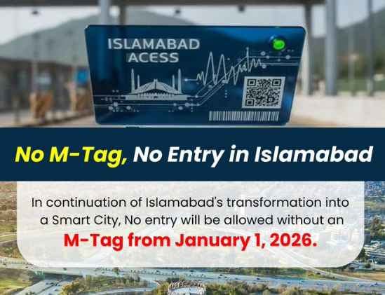 Islamabad Entry Restricted to M-Tag Vehicles Starting January 1, 2026