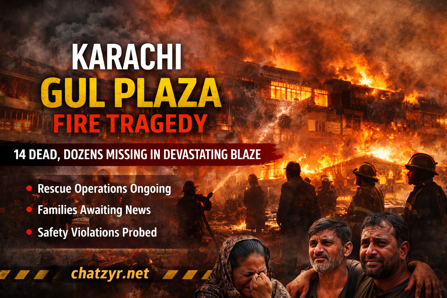 Karachi Gul Plaza Fire Kills 14 as Rescue Teams Continue Search Operation