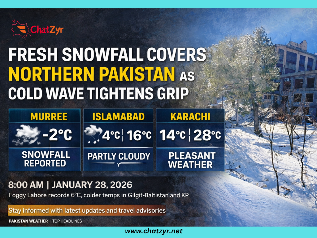 Murree, Northern Areas Lead Winter Focus as Cold Morning Settles Over Islamabad and Big Cities