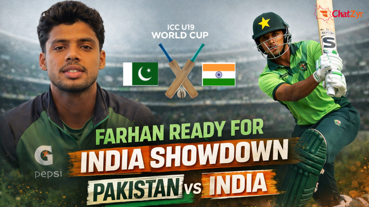 Farhan Confident as Pakistan U-19s Face India in Do-or-Die World Cup Clash