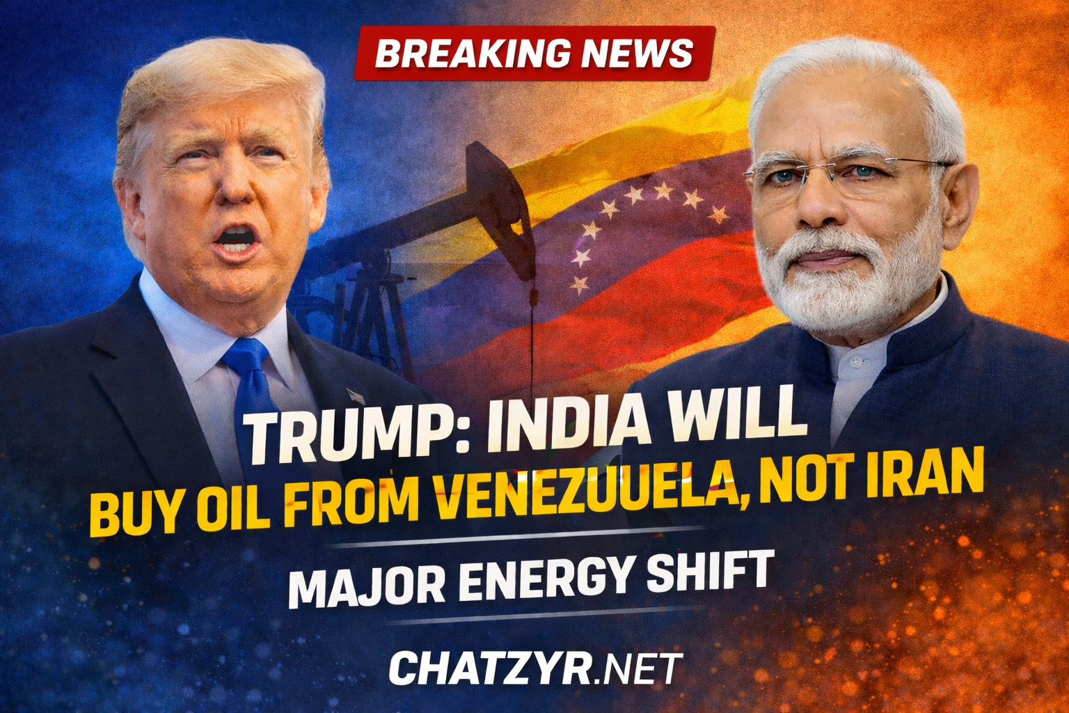 Trump Says India Will Shift Oil Purchases to Venezuela, Not Iran
