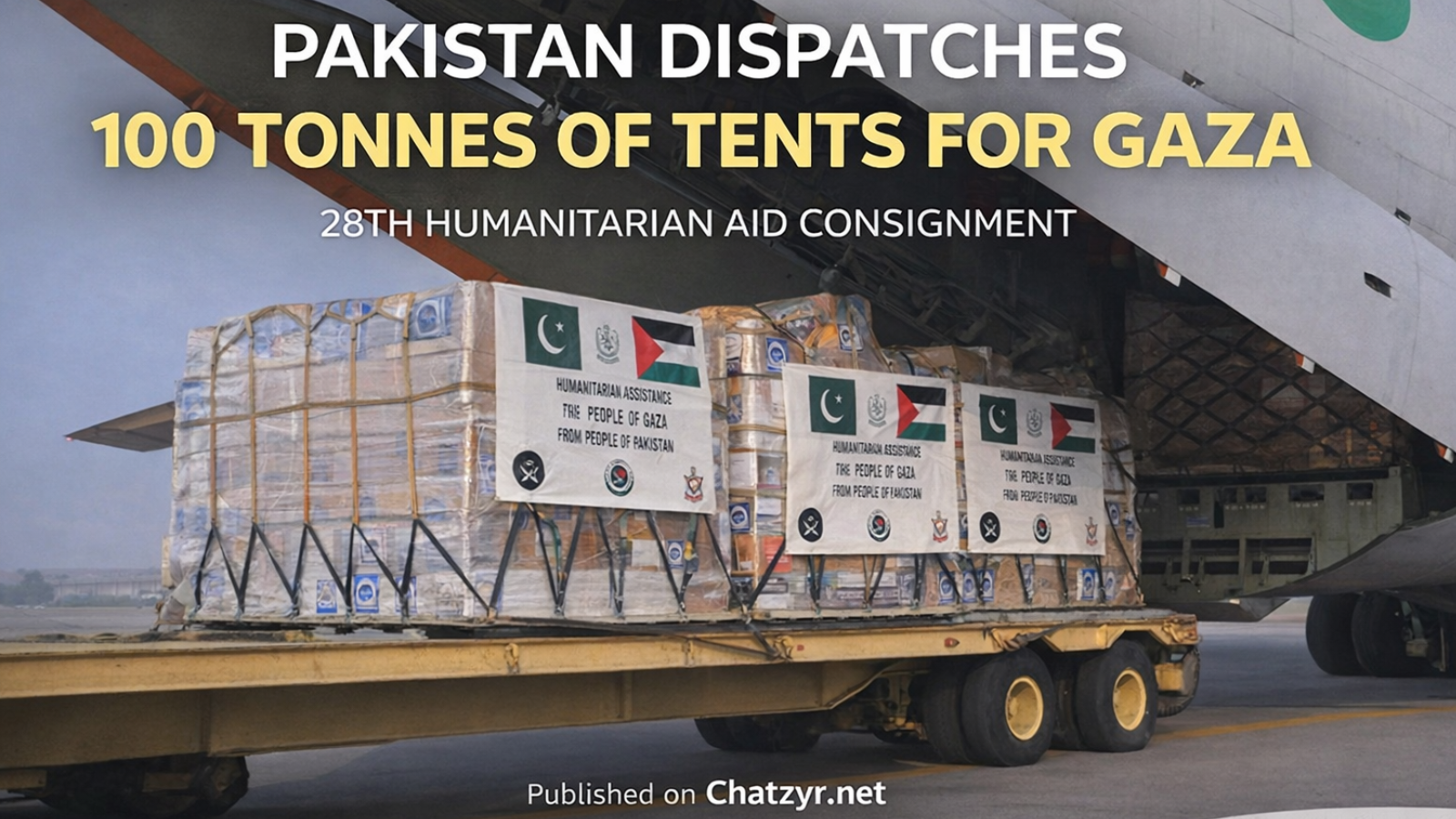 Pakistan Dispatches 100 Tonnes of Tents for Gaza in 28th Humanitarian Consignment