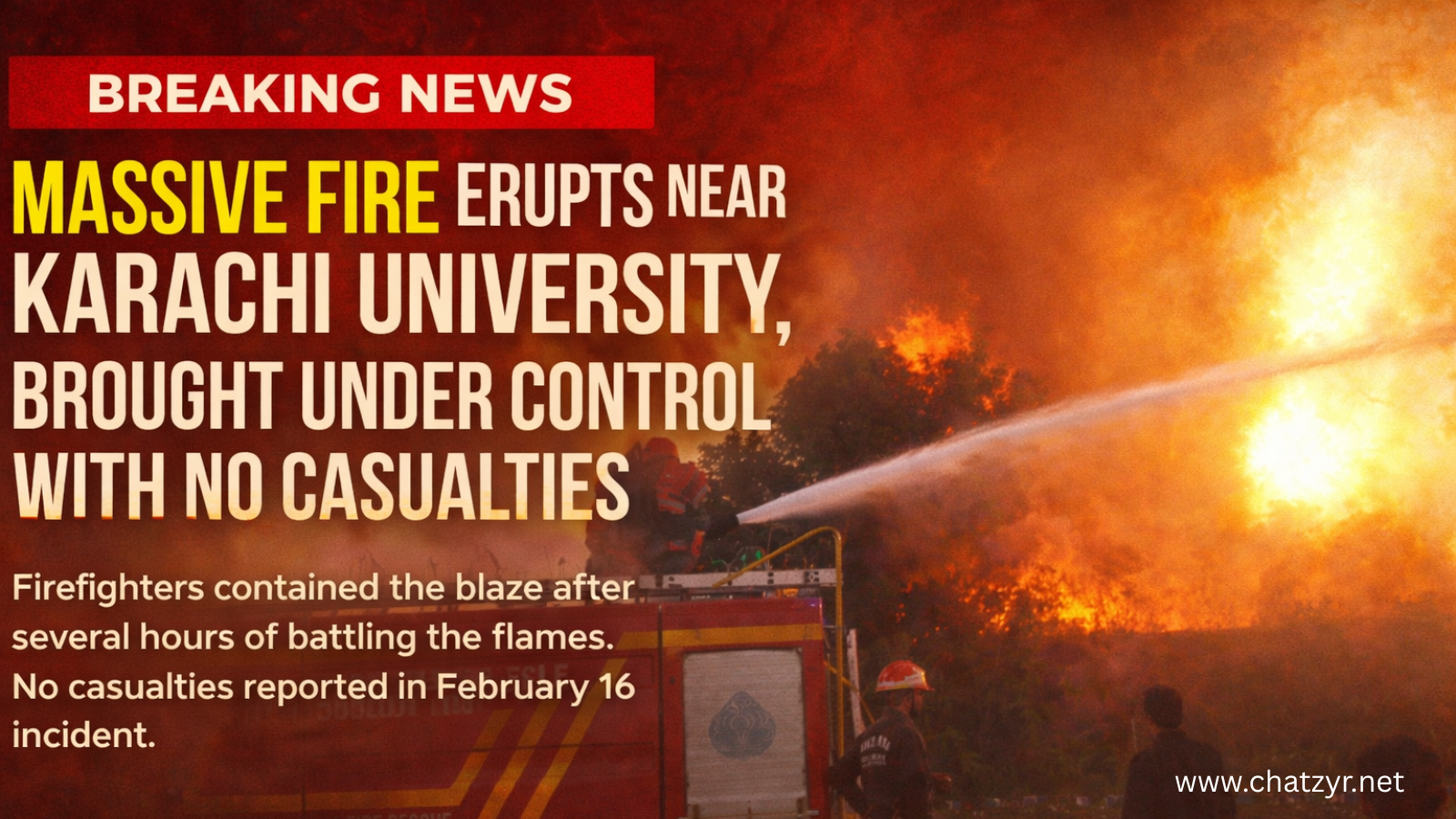Massive Fire Erupts Near Karachi University, Contained After Multi-Hour Operation