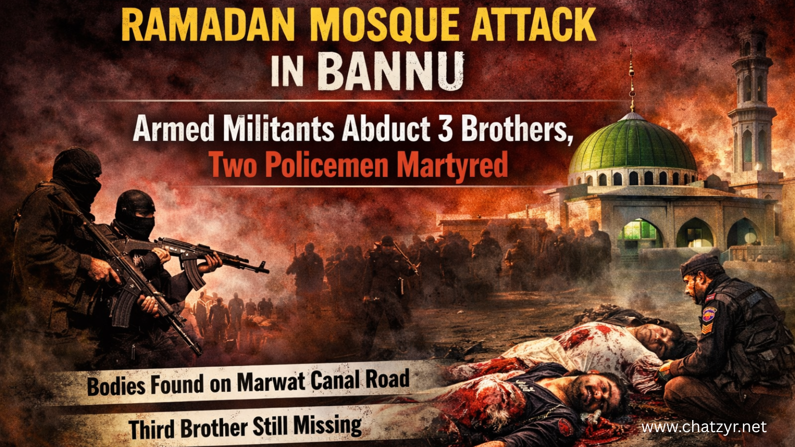 Bannu Mosque Terror Attack: Two Policemen Abducted During Taraweeh, Found Martyred