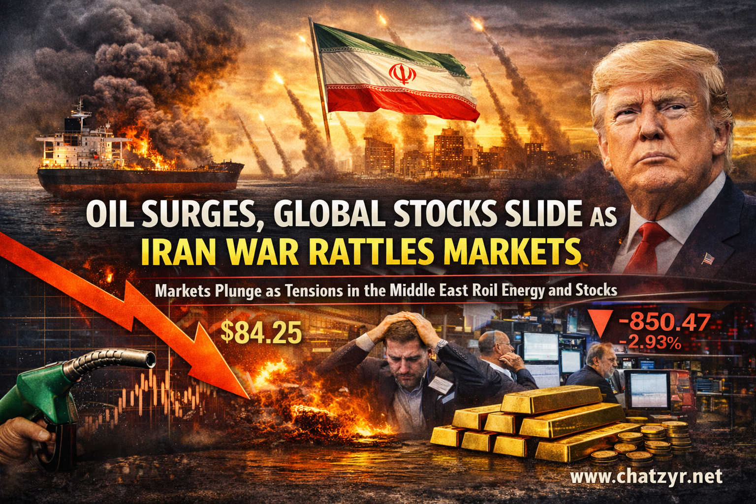Oil Surges, Global Stocks Slide as Iran War Escalation Rattles Markets