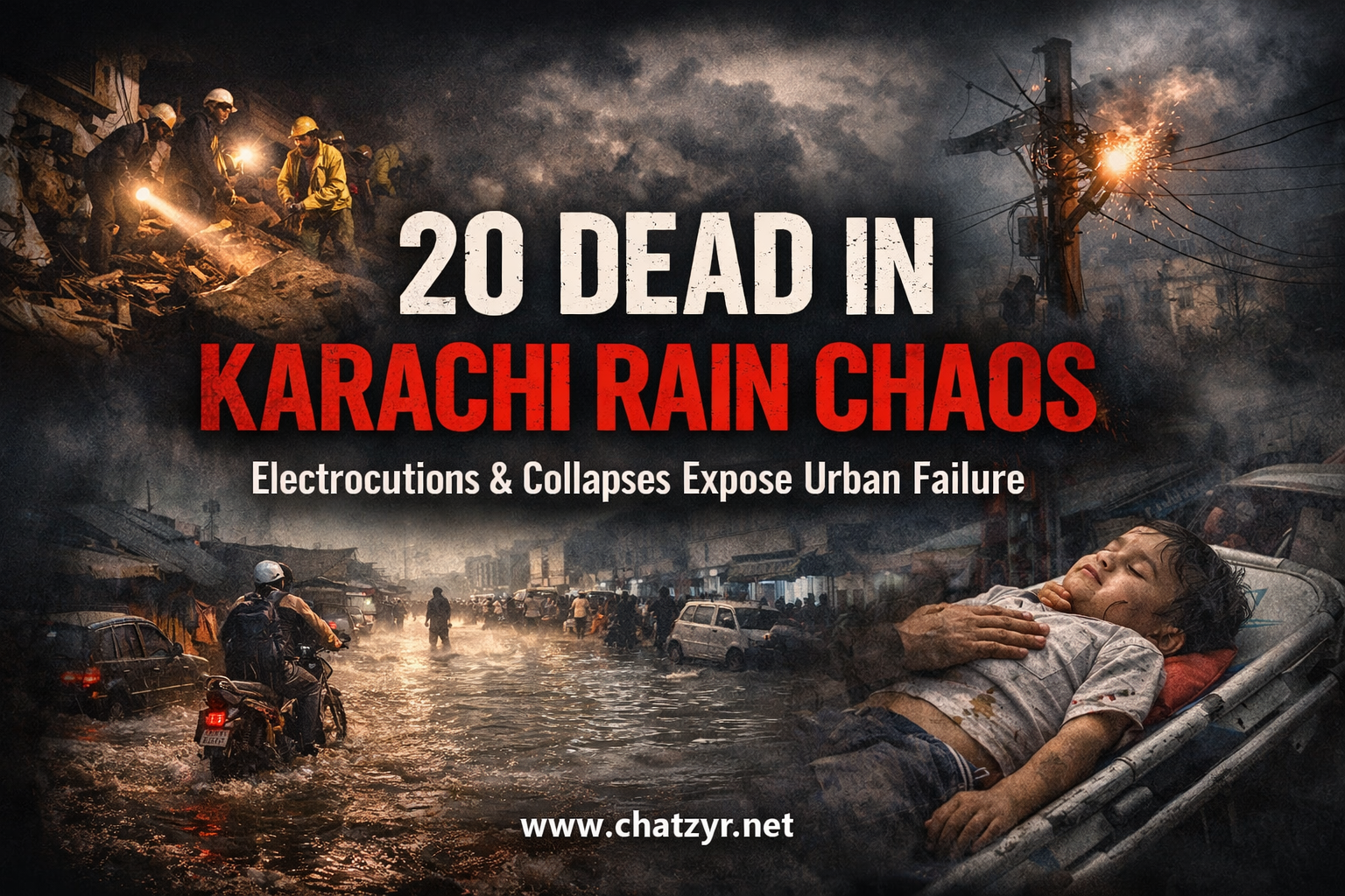 Karachi Rain Disaster: 20 Killed in Electrocution, Collapses Across City as Safety Crisis Deepens | ChatZyr