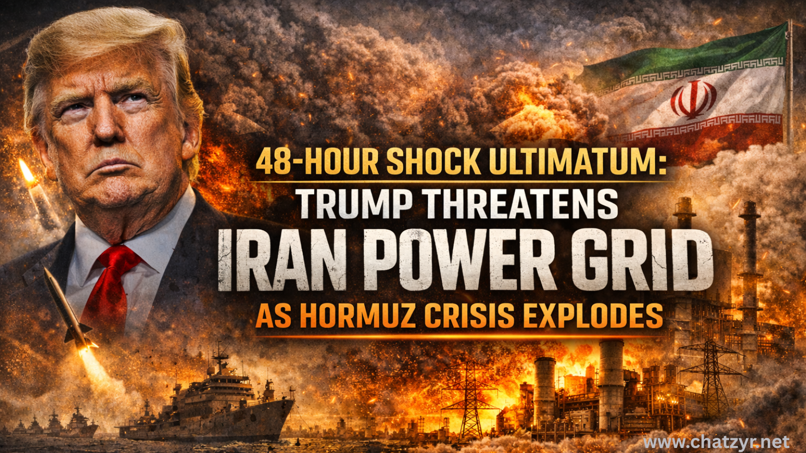 48-Hour Shock Ultimatum: Trump Threatens Iran Power Grid as Hormuz Crisis Explodes | ChatZyr