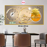 Tableau-Horloge Eclat Temporel - Cadre Aluminium et Cristal