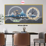 Tableau-Horloge Eclat Temporel - Cadre Aluminium et Cristal