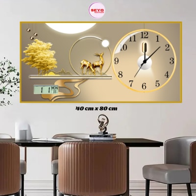 Tableau-Horloge Eclat Temporel - Cadre Aluminium et Cristal