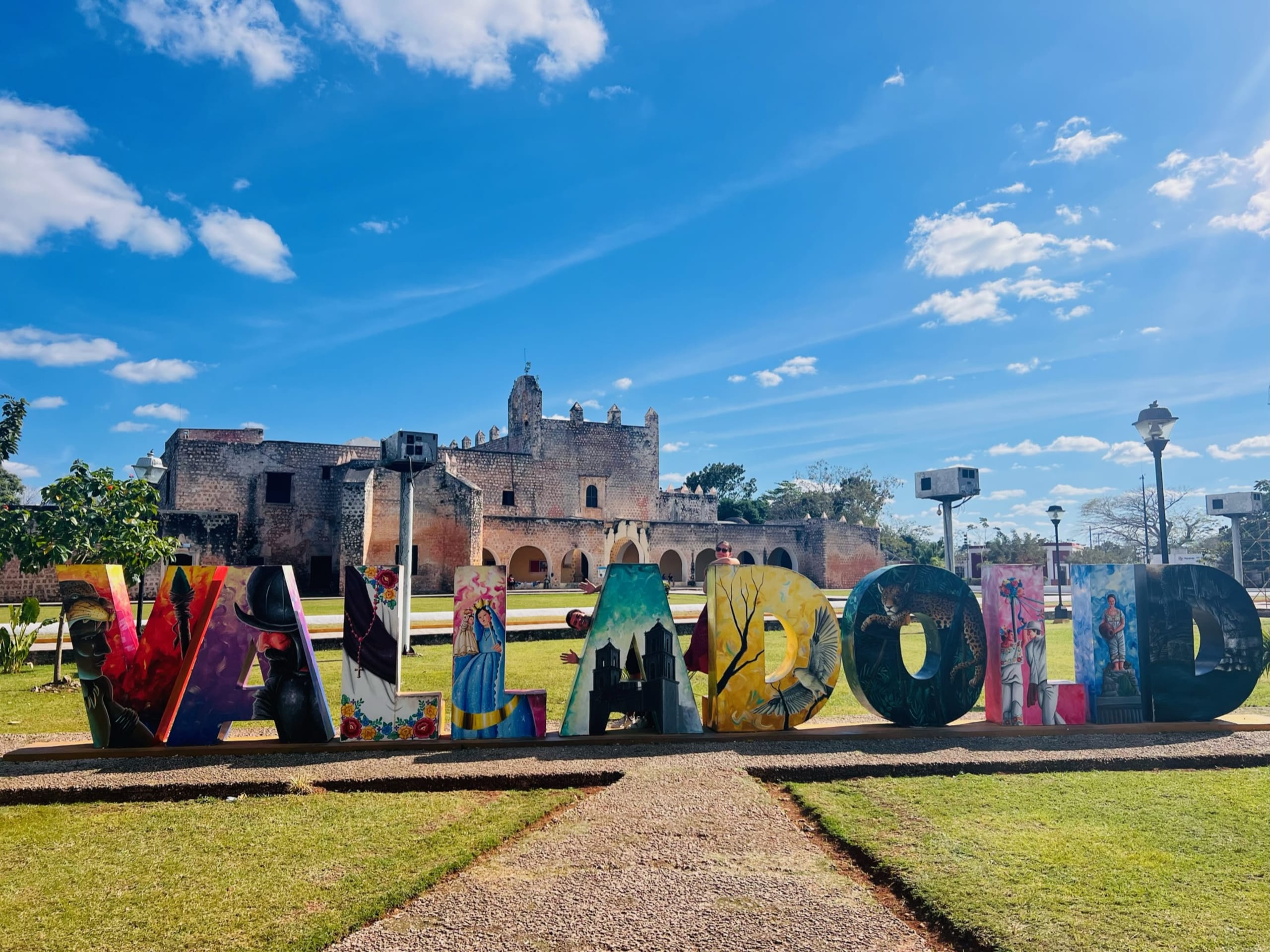 Colorful colonial street scene in Valladolid, Mexico