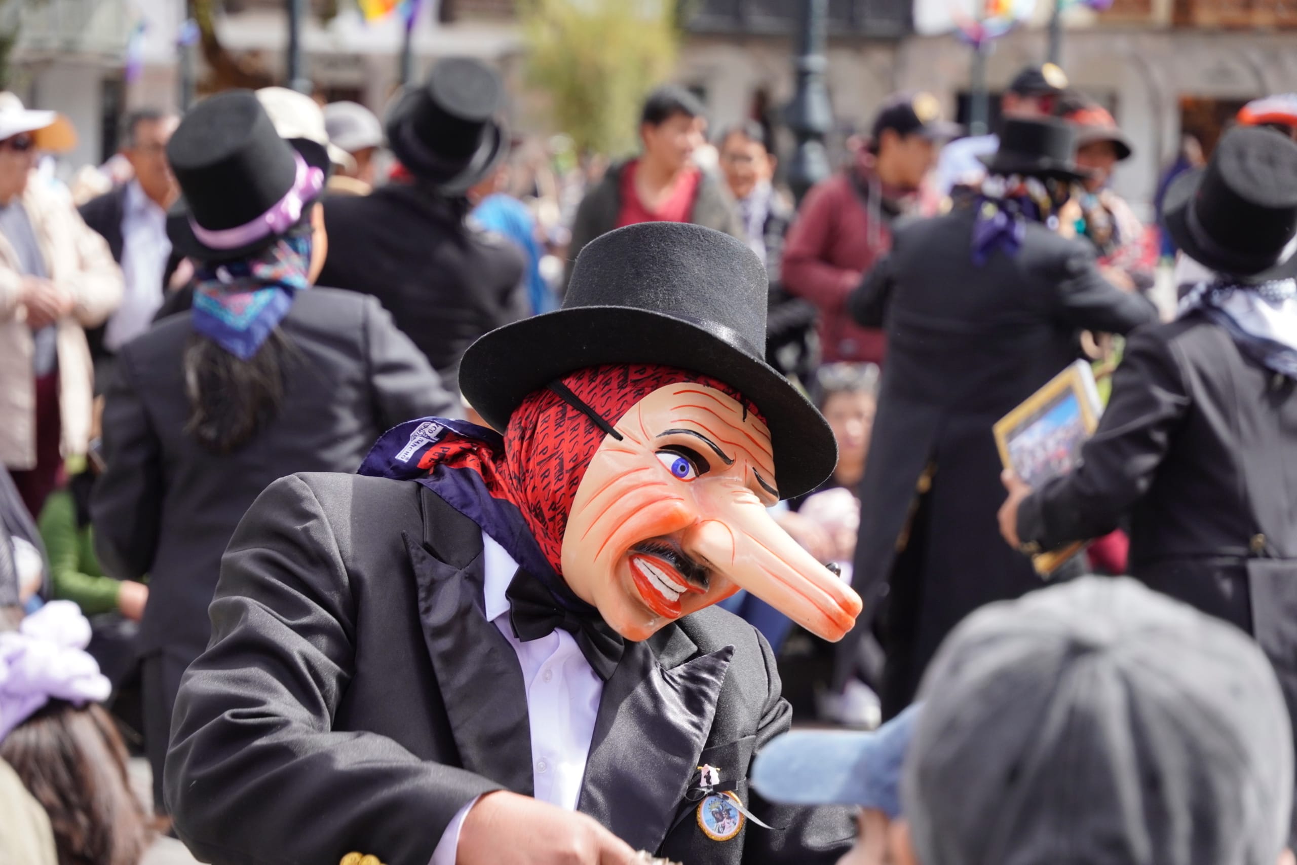 Traditional parade scene in Peru