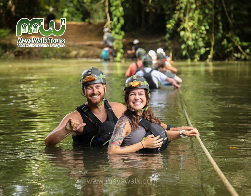 River crossing on the way to ATM Cave