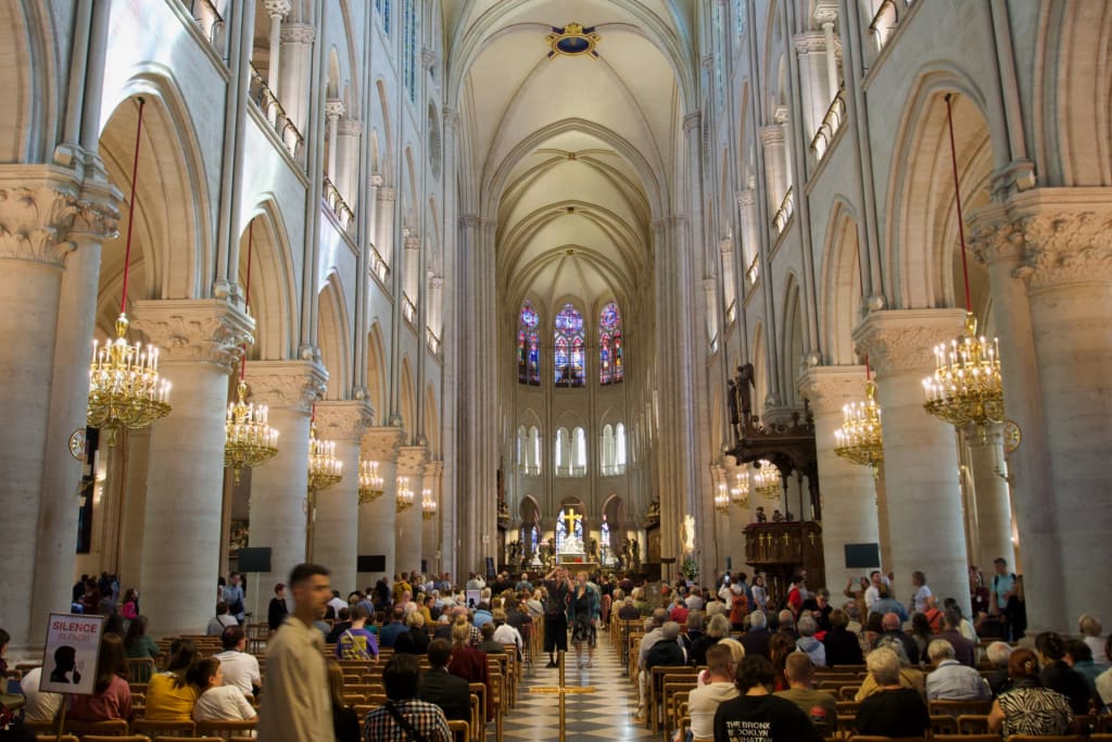 Interior of Notre Dame in Paris