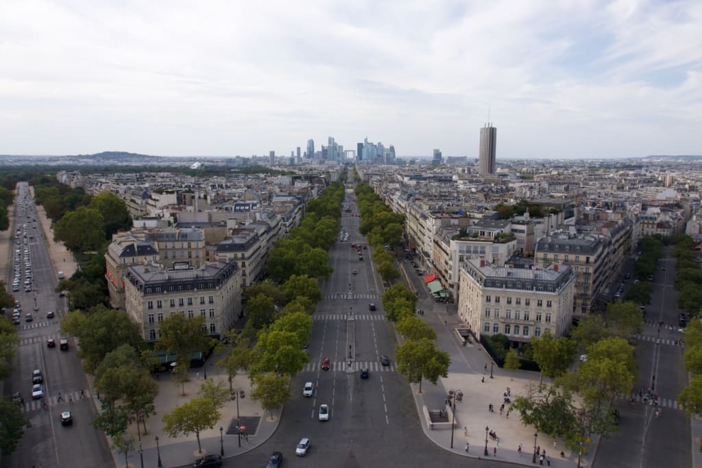 Paris rooftops viewed from the Arc de Triomphe