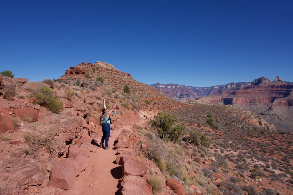 A flatter section of the South Kaibab Trail