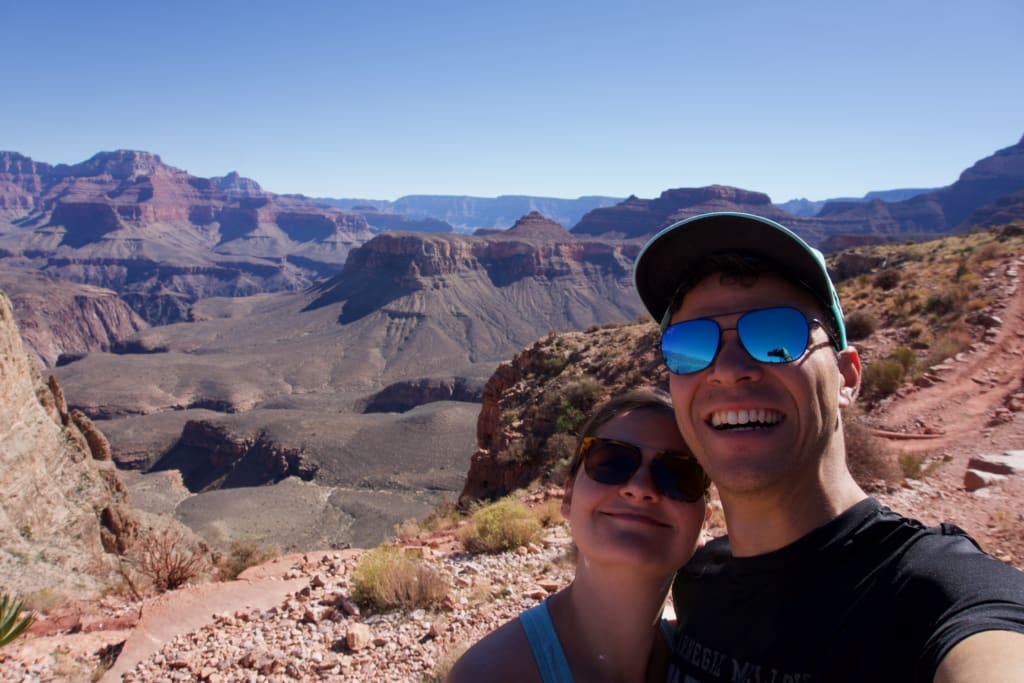 Sitting at Skeleton Point in the Grand Canyon