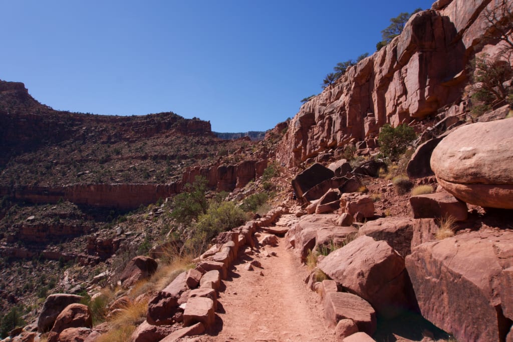 Starting the hike back up the South Kaibab Trail