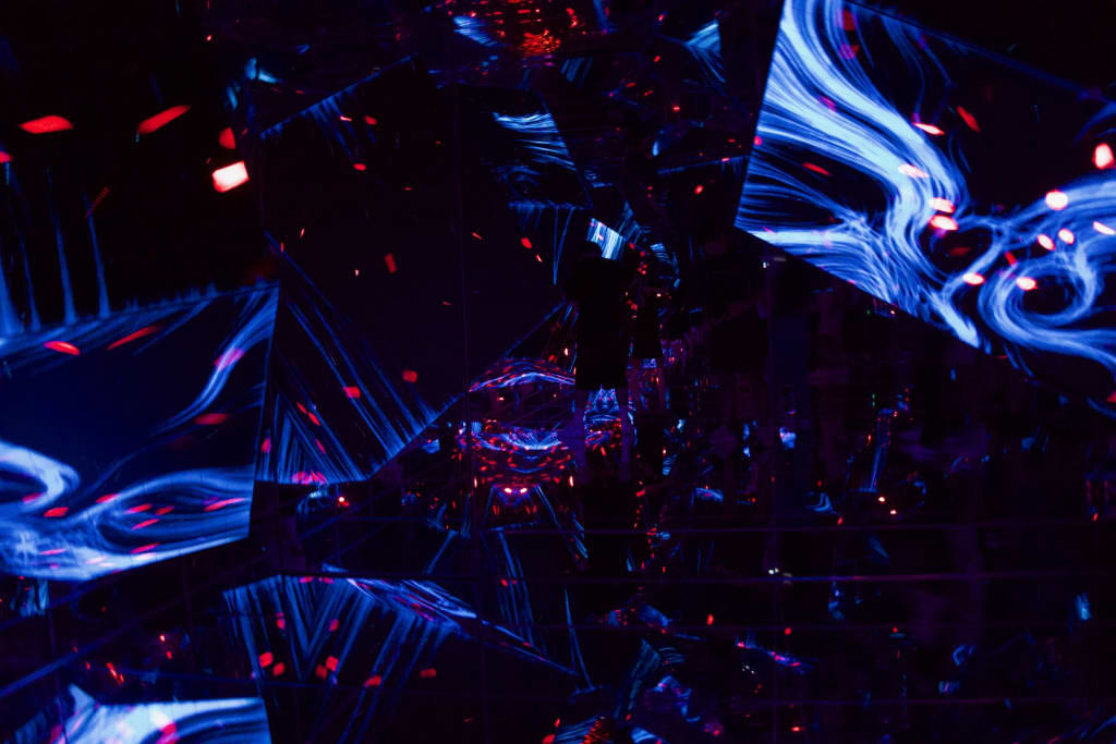 A colorful installation inside TeamLab Borderless in Tokyo