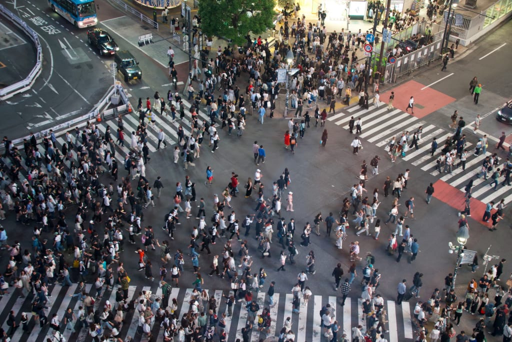 Shibuya Crossing viewed from above at Mag's Park