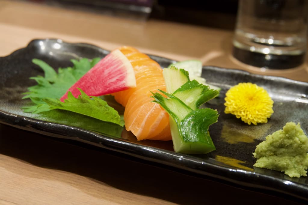 Sushi counter in Kyoto
