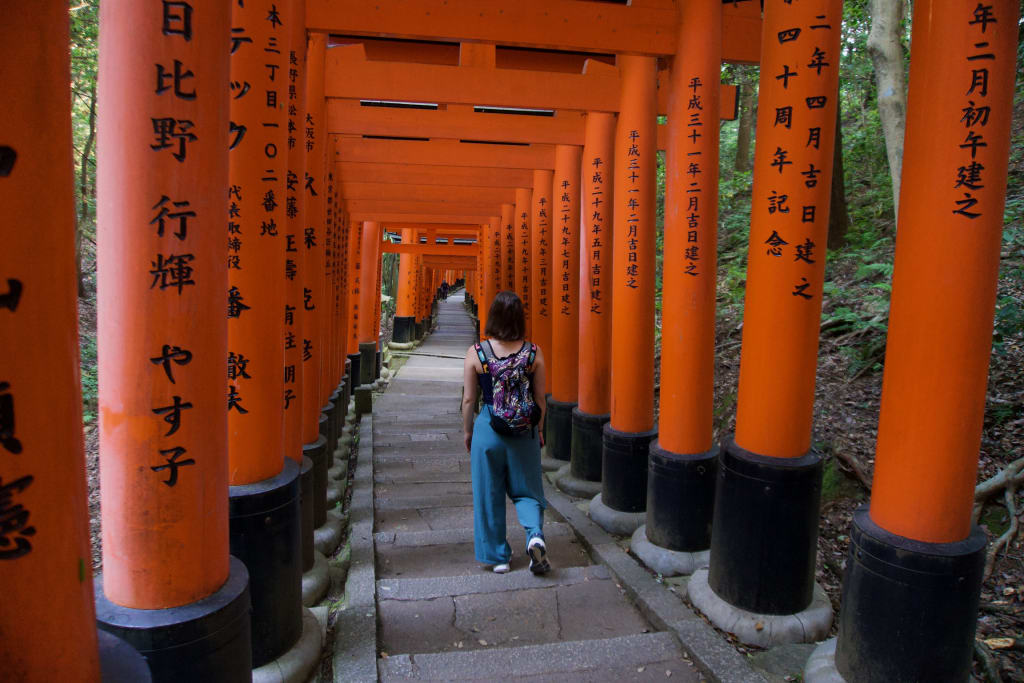 Quiet torii gates at Fushimi Inari