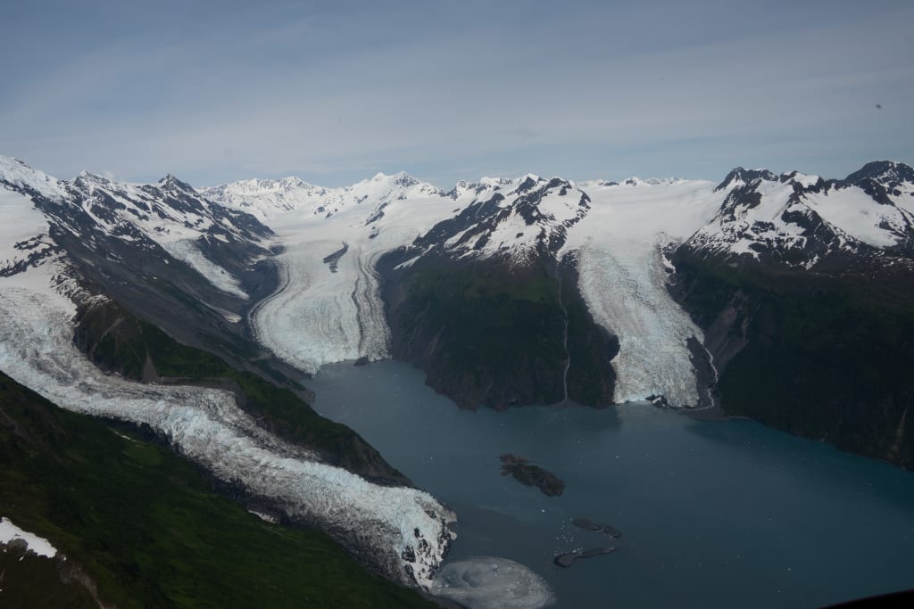 Glaciers and mountains around Prince William Sound