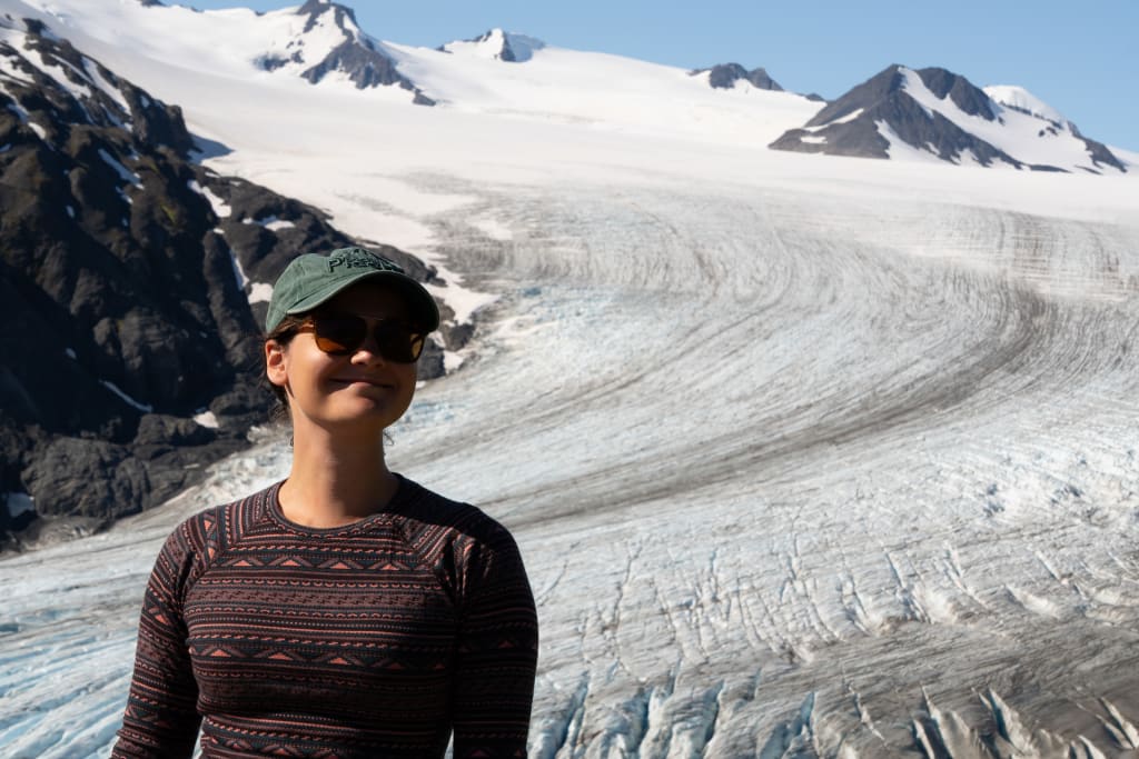 Exit Glacier and mountain scenery from the Harding Icefield Trail