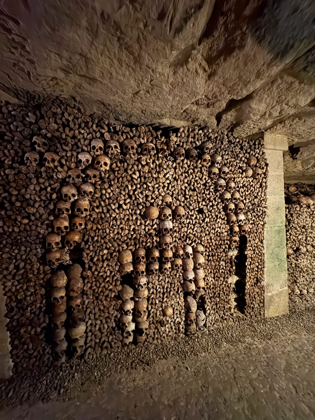 Skulls and bones in the Paris Catacombs