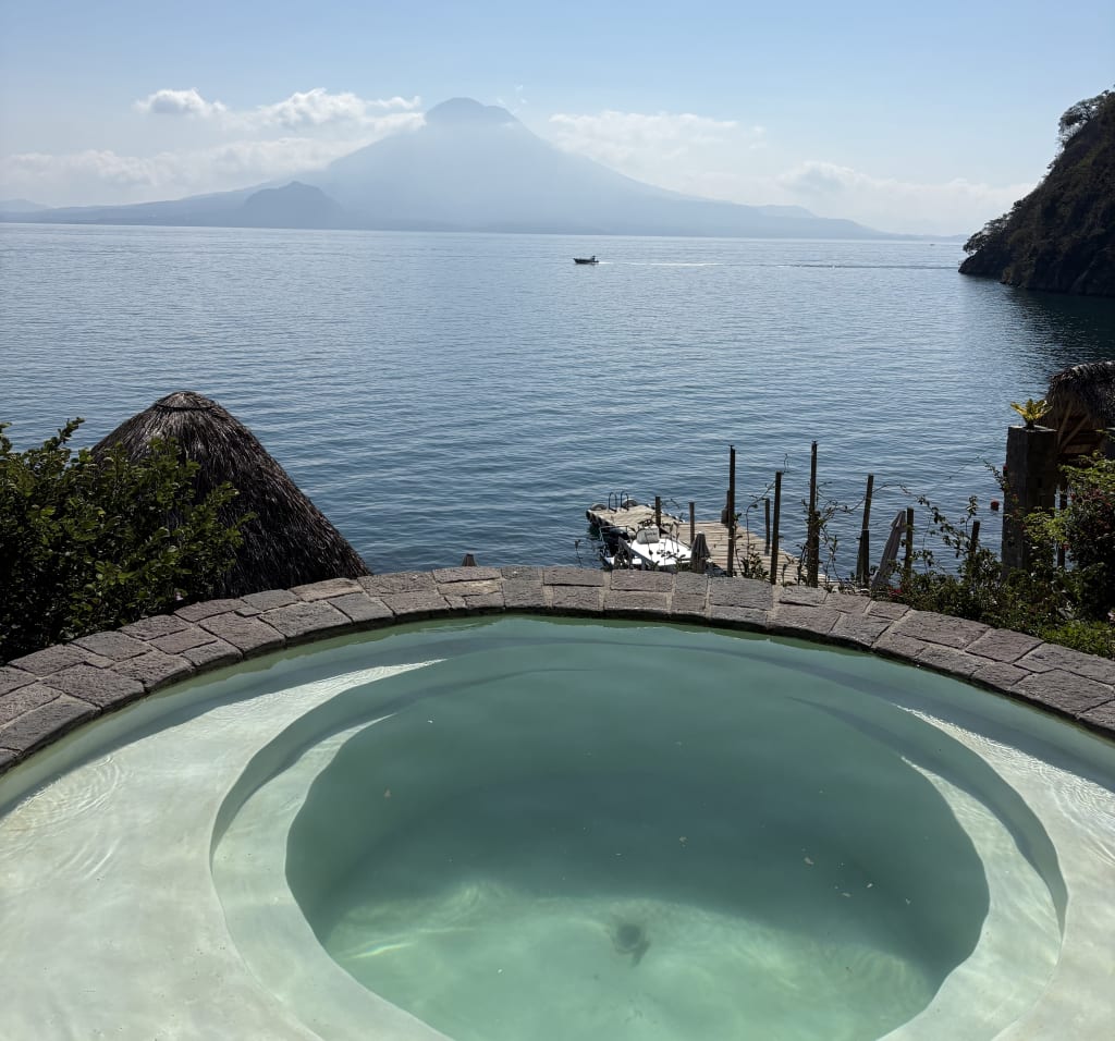 View from the pool at La Fortuna at Atitlán