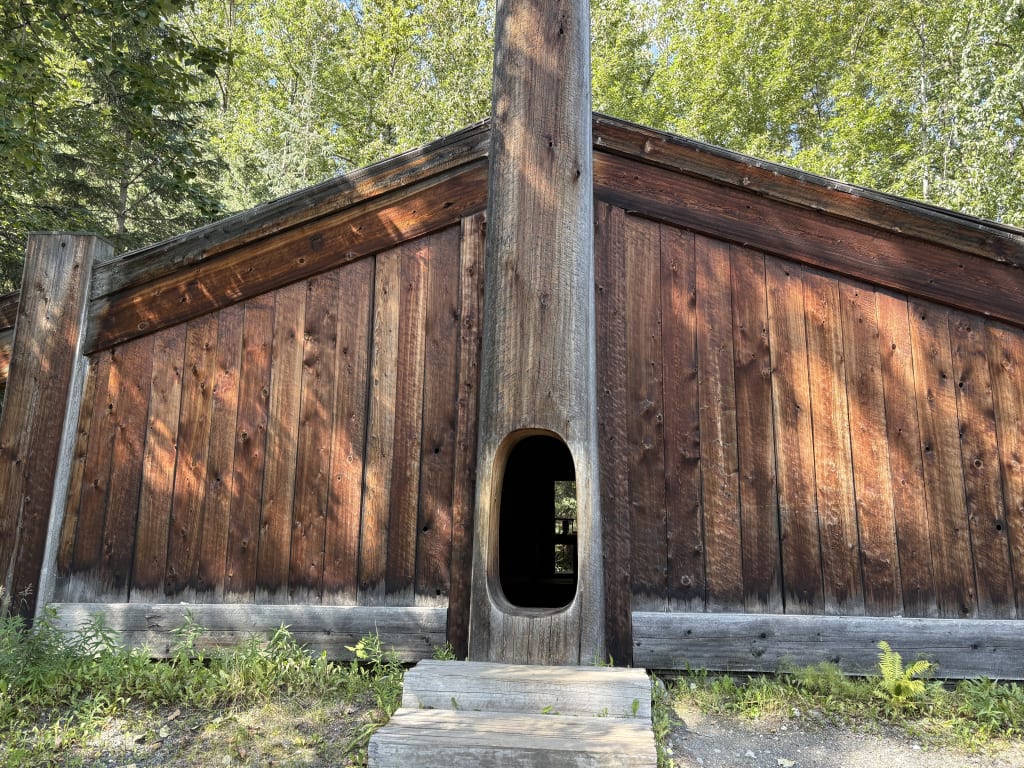 A recreation of an indigenous Alaskan dwelling