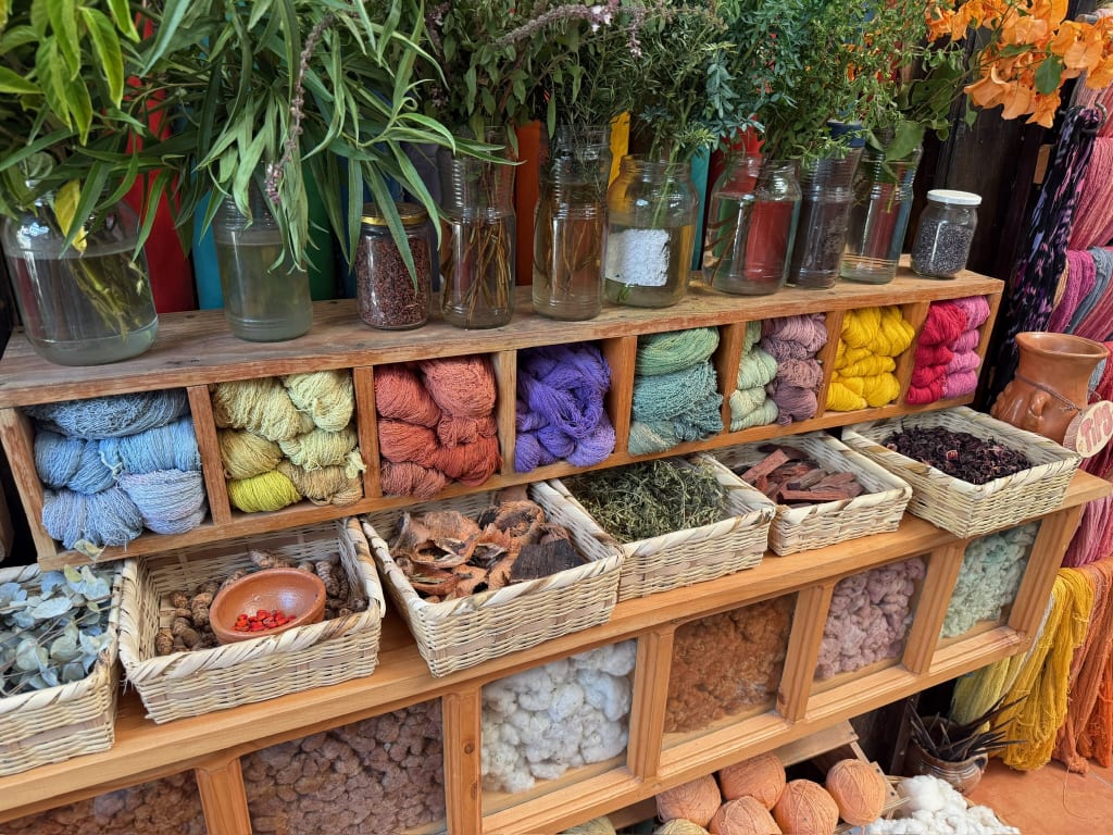 A weaving demonstration in San Juan La Laguna