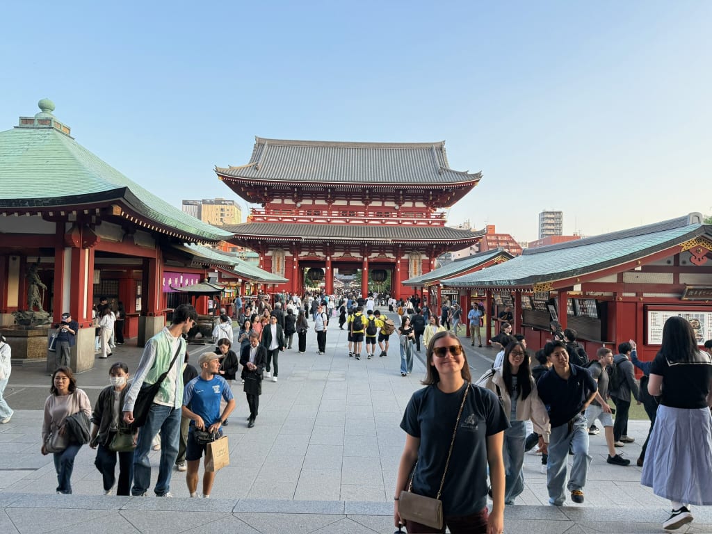 Crowds around Senso-ji Temple in Tokyo