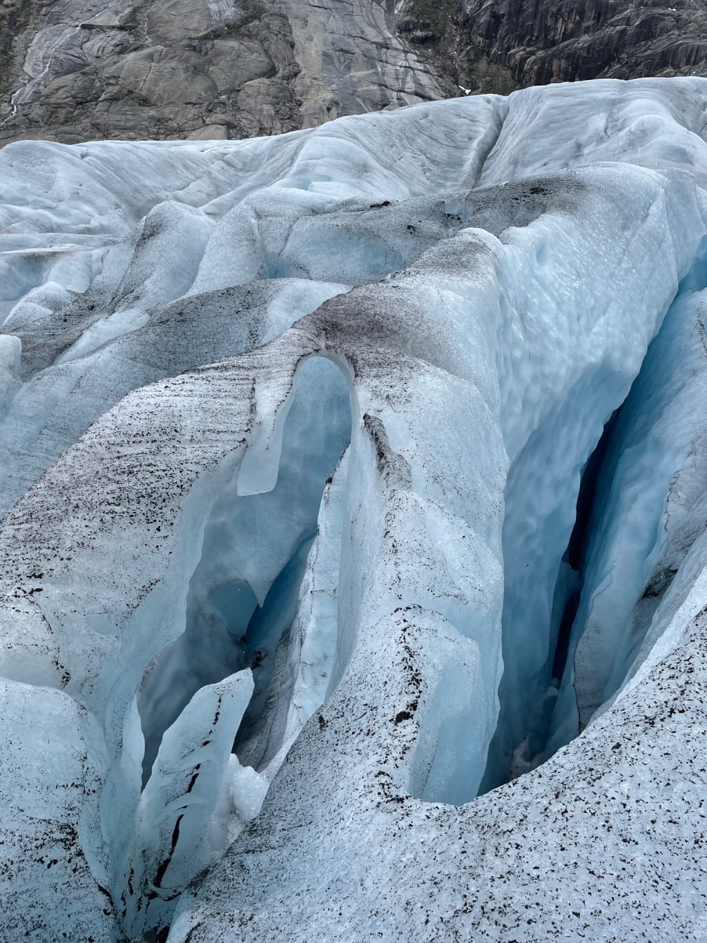 Texture and ridges in the ice on Jostedalsbreen Glacier