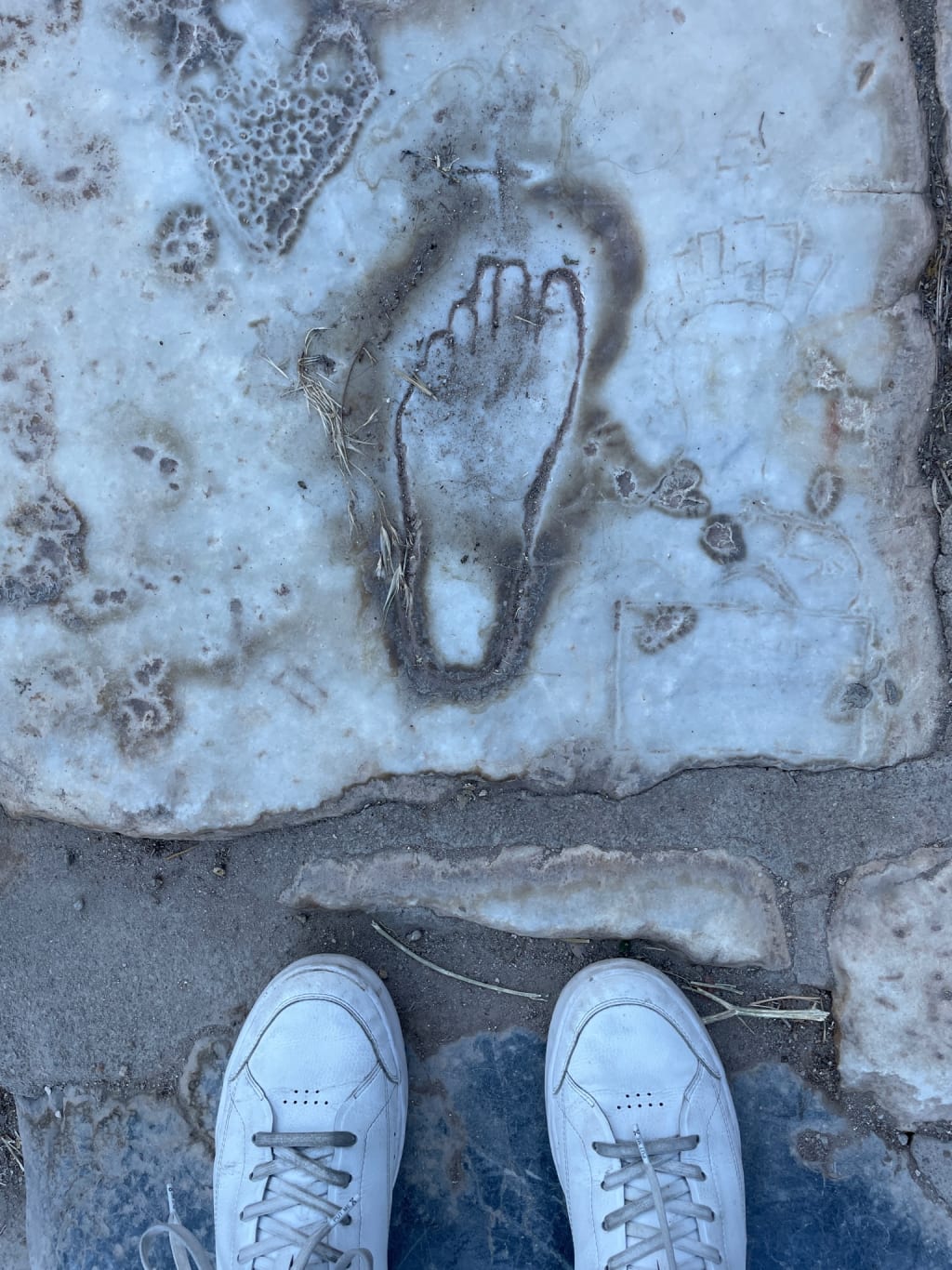 Ancient carving on the ground in Ephesus