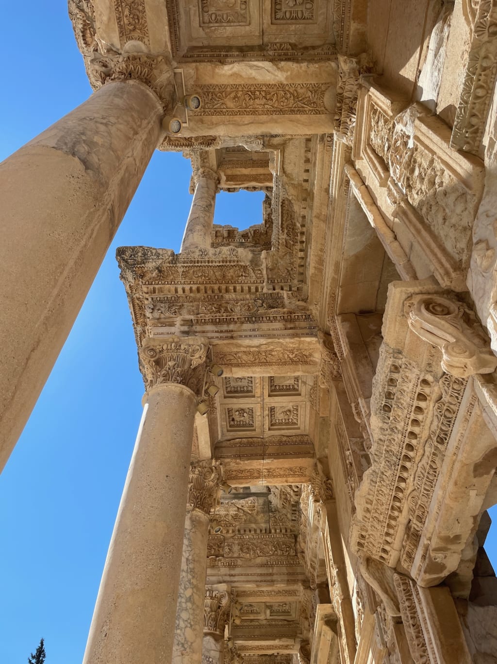 Portrait architectural detail at the Library of Celsus
