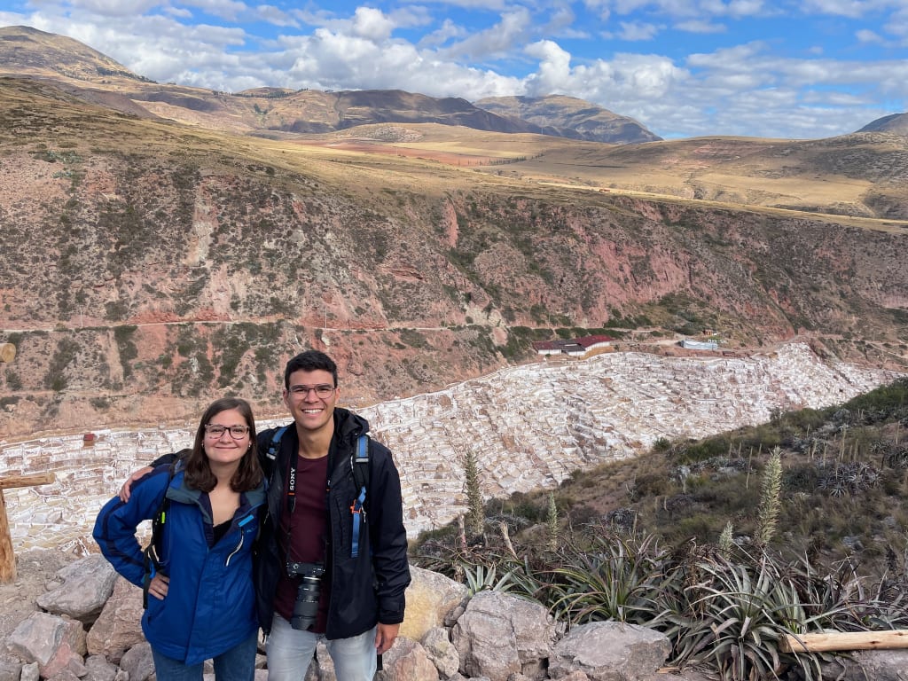 Looking across the Maras Salt Mines in Peru