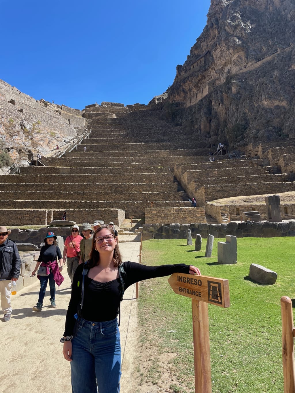 Agricultural terraces leading up to the Temple of the Sun in Ollantaytambo