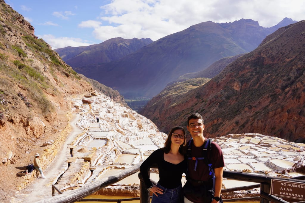 Walking near the Maras Salt Mines terraces