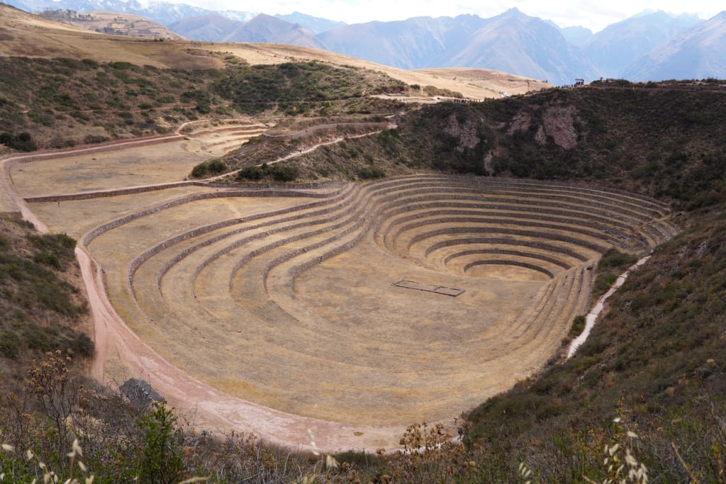 Circular agricultural terraces at Moray in Peru